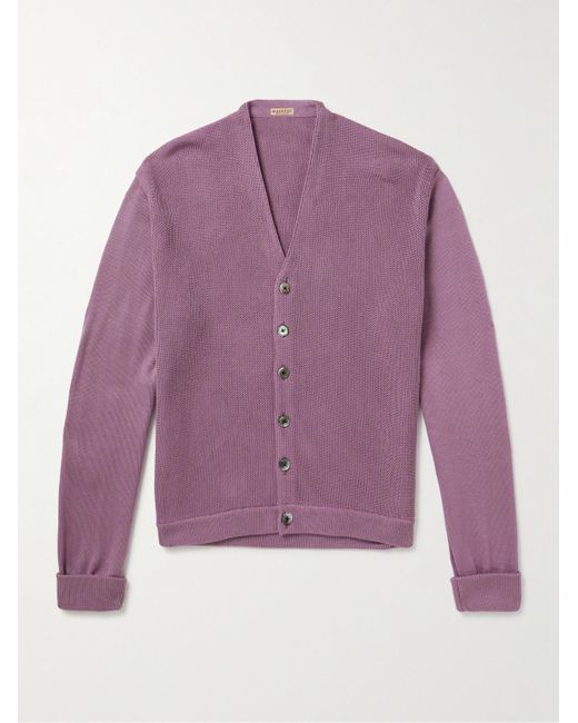 Kapital Purple Intarsia-knit Cardigan for men