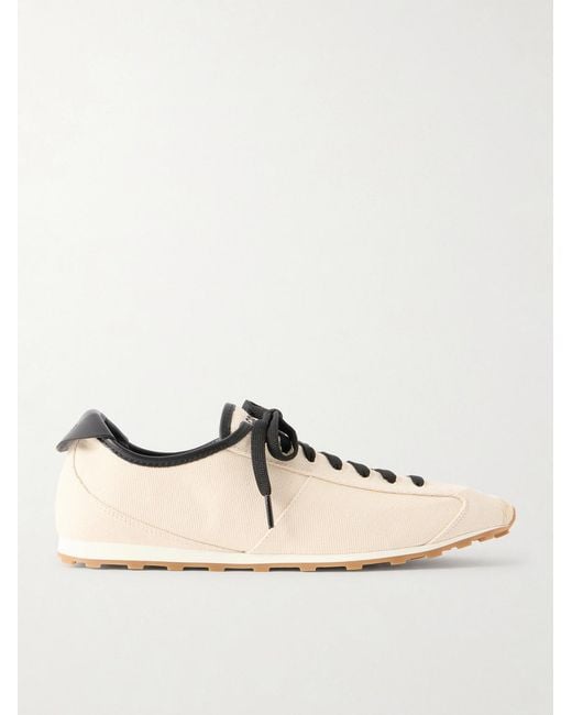 Jacquemus Natural Les Tennis Leather-Trimmed Canvas Sneakers for men