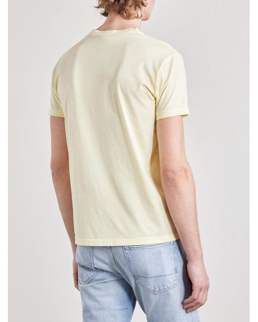 Tom Ford Natural Slim-Fit Logo-Embroidered Cotton And Silk-Blend Jersey T-Shirt for men