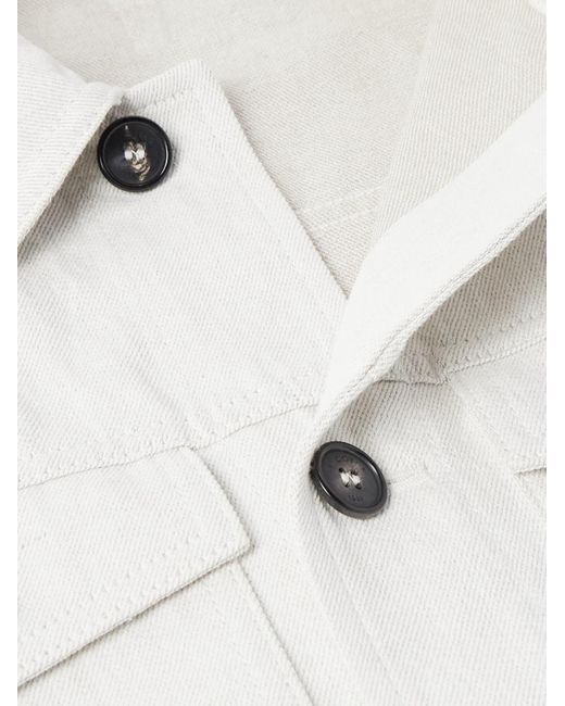 Giacca Trucker Slim-Fit di Incotex in White da Uomo