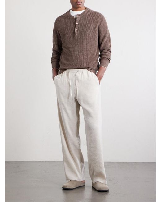 A Kind Of Guise White Samurai Straight-leg Linen And Silk-blend Drawstring Trousers for men