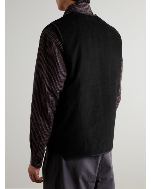 Kardo Black Chota Embroidered Cotton-Corduroy Gilet for men