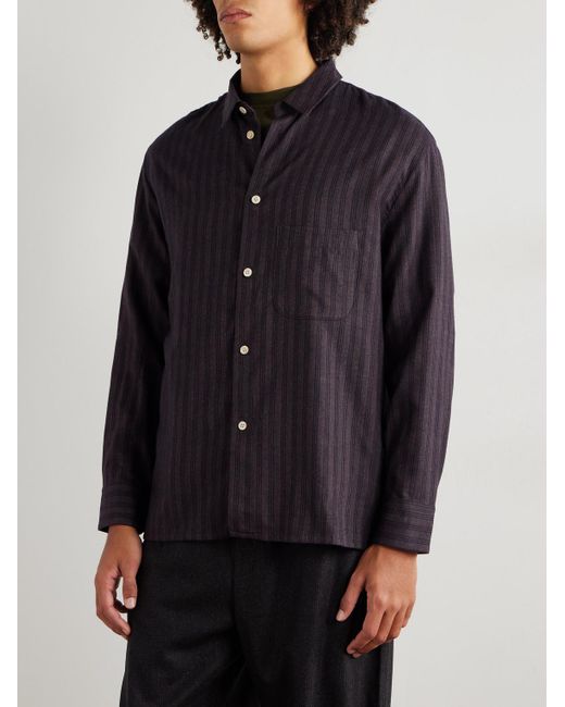 A Kind Of Guise Blue Gusto Striped Cotton And Lyocell-blend Shirt for men