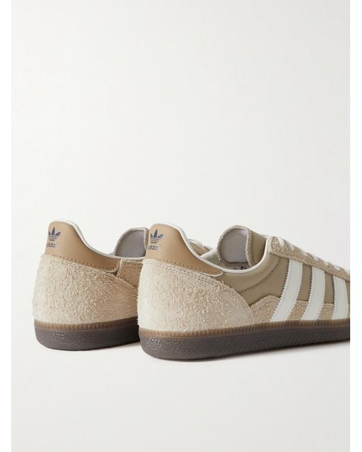 Adidas Originals Natural Wensley Spzl Leather And Suede-trimmed Mesh Sneakers for men