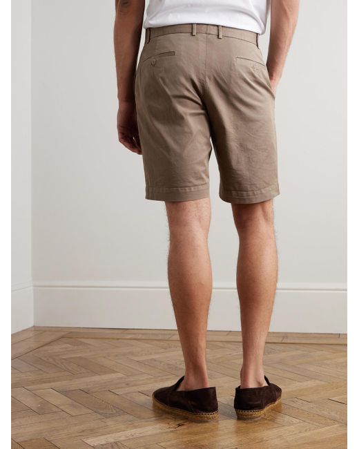 Sunspel Natural Straight-leg Garment-dyed Cotton-blend Twill Chino Shorts for men