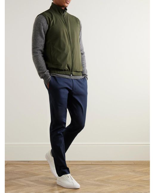 Loro Piana Green Slim-Fit Reversible Storm System Shell And Super Wish Virgin Wool Gilet for men