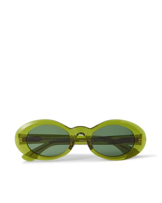 Brain Dead Green Oyster Eye Round-frame Acetate Sunglasses for men