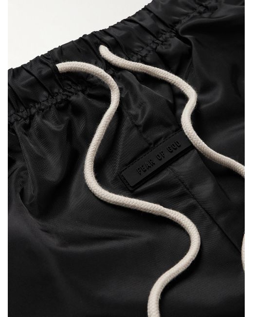 Fear Of God Black Logo-appliquéd Straight-leg Shell Drawstring Shorts for men