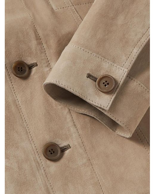 Giorgio Armani Natural Slim-Fit Suede Trucker Jacket for men