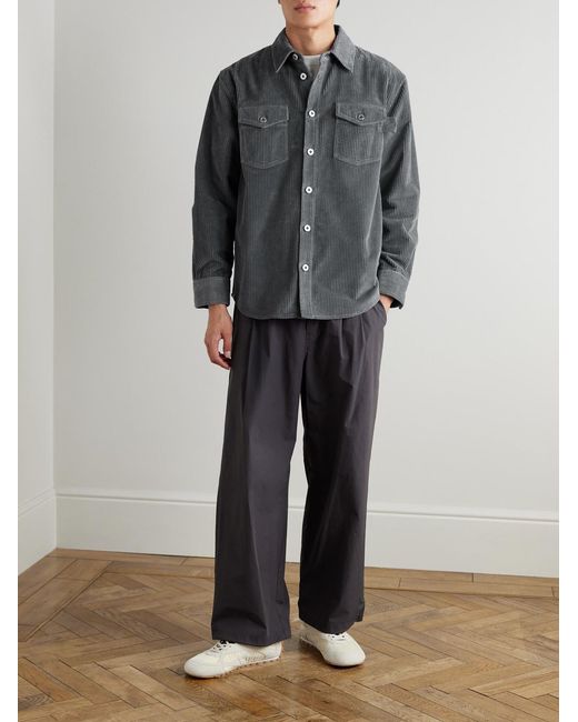 Bottega Veneta Gray Cotton-Corduroy Shirt for men