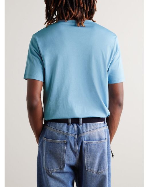 T-shirt slim-fit in jersey di cotone di Sunspel in Blue da Uomo