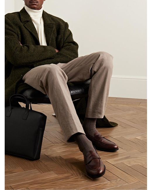 George Cleverley Brown Bradley Ii Leather Penny Loafers for men
