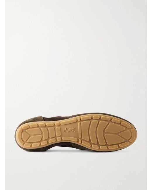 Saint Laurent Brown Lewis 05 Logo-Appliquéd Suede Sneakers for men