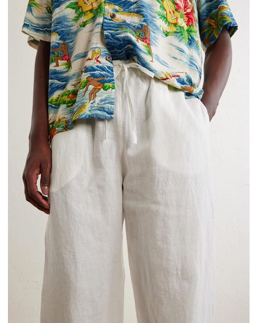 CHERRY LA White Straight-Leg Linen Trousers for men