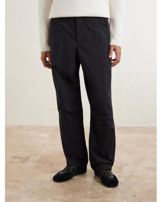 Dries Van Noten Blue Straight-Leg Shell Trousers for men