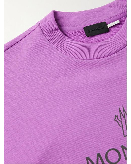 Moncler Purple Logo-Print Cotton-Jersey Sweatshirt for men