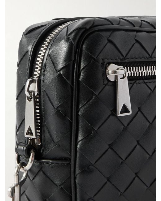 Bottega Veneta Black Intrecciato Leather Pouch for men