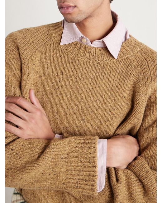 Harris Flecked Virgin Wool Sweater di A.P.C. in Natural da Uomo