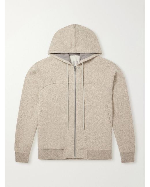 Rick Owens Natural Wool And Cotton-Blend Zip-Up Hoodie for men