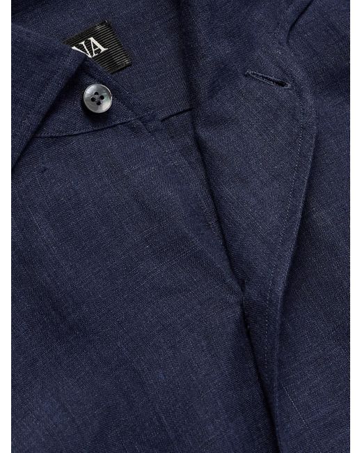 Zegna Blue Oasi Lino Shirt for men
