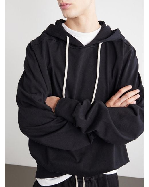 Rick Owens Blue Oversized Cotton-Jersey Hoodie for men