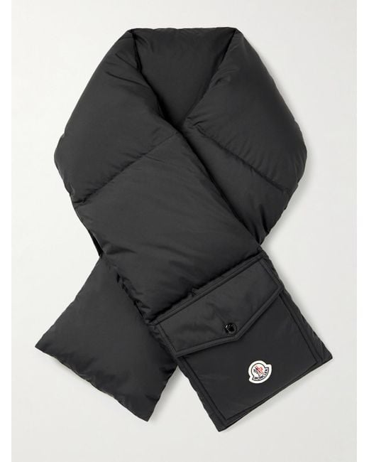 Moncler Daunenschal aus gestepptem Shell mit Logoapplikation in Black für Herren