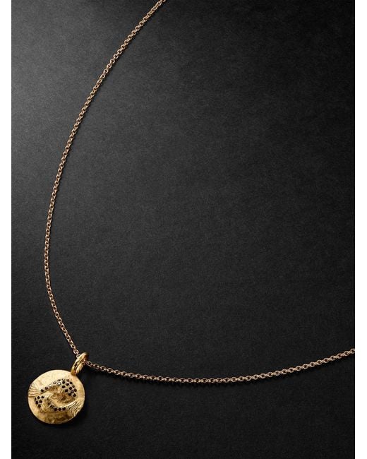 Elhanati Black Star Sign Pisces Diamond Pendant Necklace for men