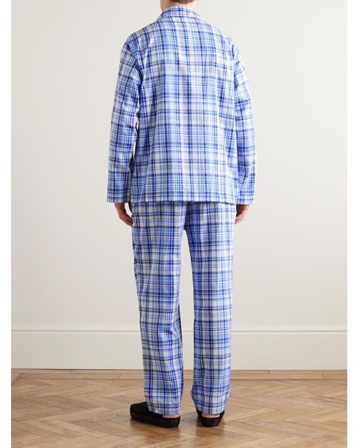 Polo Ralph Lauren Blue Logo-embroidered Checked Cotton Pyjama Set for men