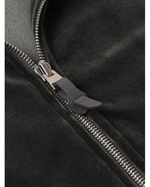 Tom Ford Black Cotton-blend Velour Track Jacket for men