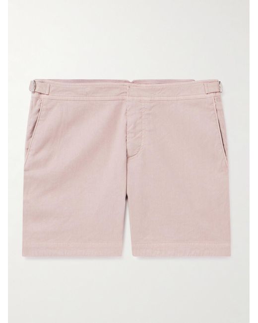 Orlebar Brown Bulldog gerade geschnittene Shorts aus einer Leinen-Lyocell-Mischung in Pink für Herren