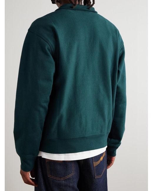 Carhartt Blue American Script Cotton-blend Jersey Half-zip Sweatshirt for men