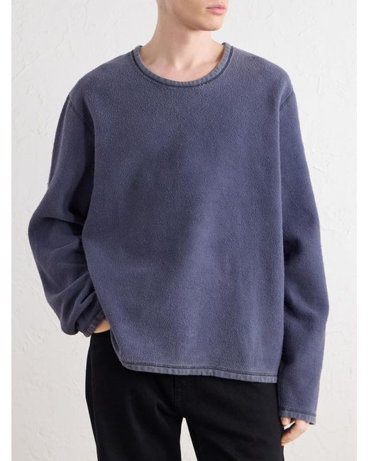 Our Legacy Blue Double Lock Brushed Cotton-Jersey Sweatshirt for men