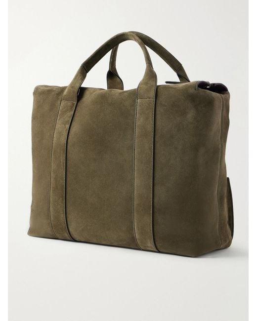 Metier Green Racer Suede Tote Bag for men