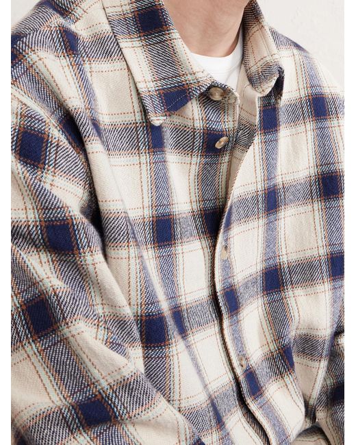 FRAME White Checked Cotton-blend Flannel Overshirt for men