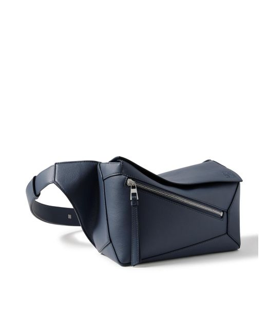 Loewe Blue Puzzle Edge Small Leather Belt Bag for men