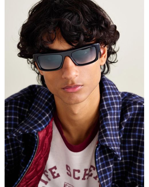 Jacques Marie Mage Blue Cleavon Square-Frame Acetate Sunglasses for men