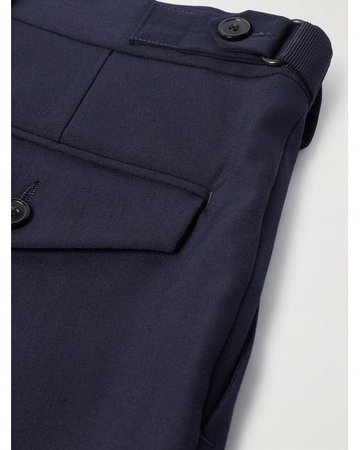 Dries Van Noten Blue Slim-Fit Straight-Leg Wool Trousers for men