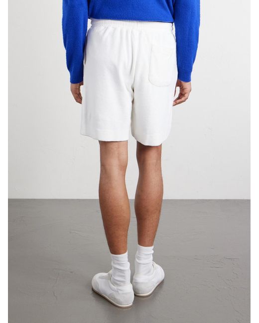 Mr P. White Straight-Leg Organic Cotton And Silk-Blend Terry Shorts for men