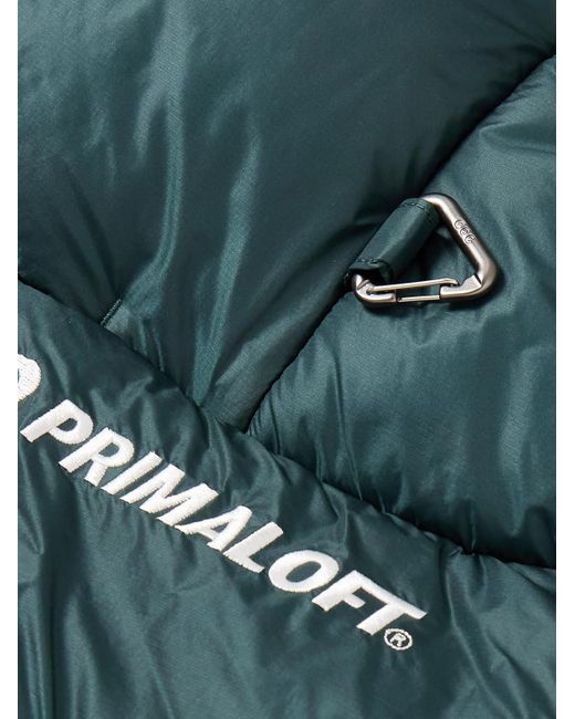Nike Green Acg Lunar Lake Logo-embroidered Padded Shell Hooded Jacket for men