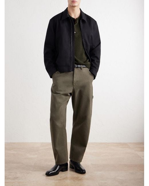Nili Lotan Gray Emir Straight-Leg Cotton-Blend Twill Trousers for men