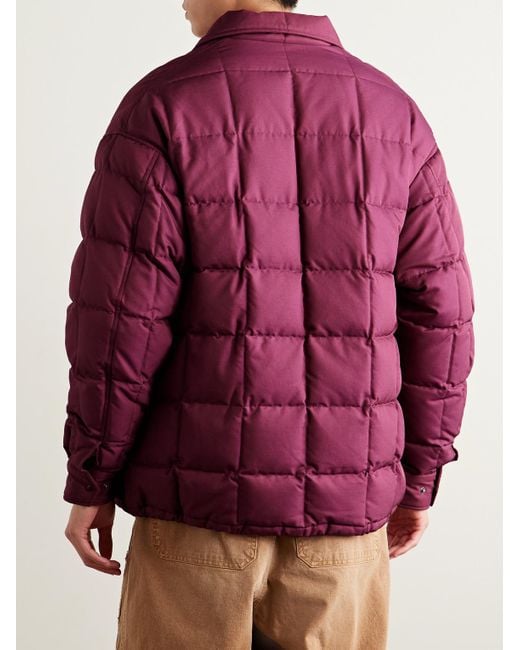 Visvim Purple Coach Appliquéd Quilted Wool And Silk-Blend Twill Down Jacket for men