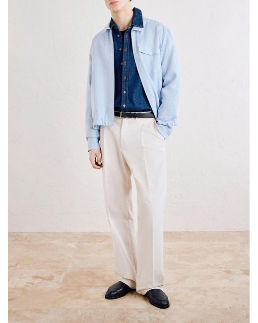 Mr P. Blue Linen Shirt Jacket for men