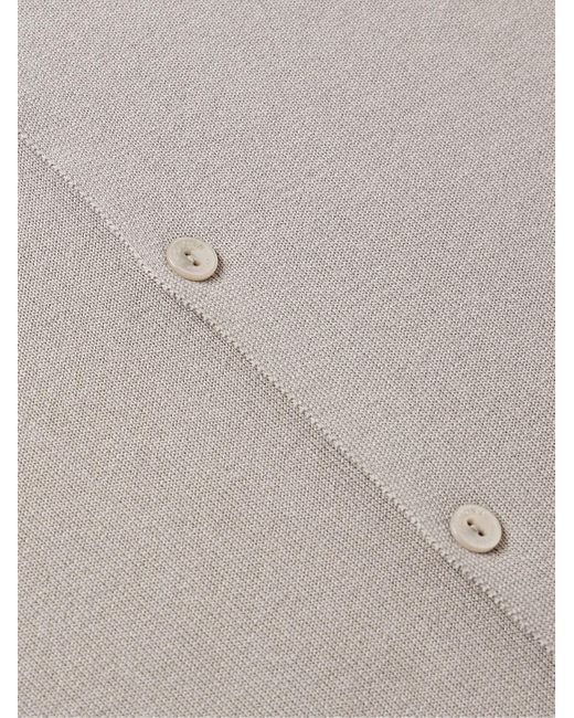 Agnona Gray Slim-fit Camp-collar Silk And Cotton-blend Shirt for men