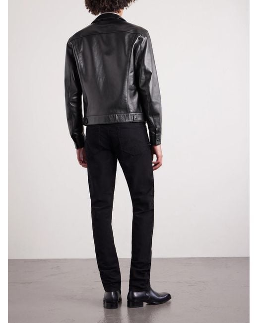 Tom Ford Black Slim-Fit Leather Jacket for men