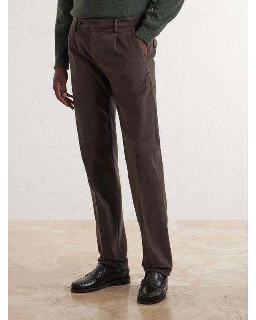 Massimo Alba Brown Ionio2 Straight-leg Cotton-blend Trousers for men