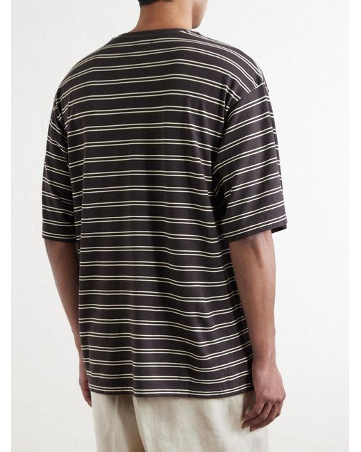 Kaptain Sunshine Black Striped Cotton-jersey T-shirt for men