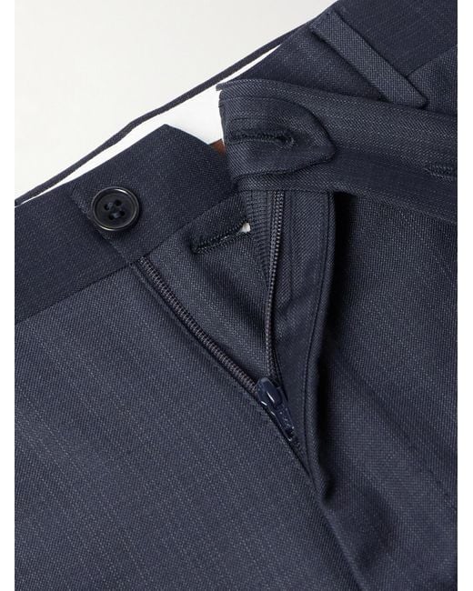 Canali Blue Slim-fit Tapered Super 130s Wool Suit Trousers for men