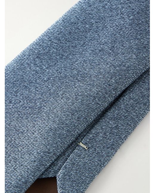 Canali Blue 8Cm Woven Silk Tie for men