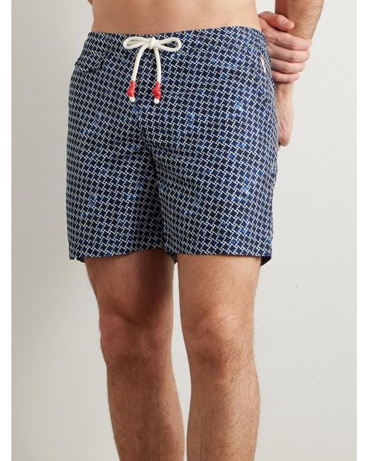 Orlebar Brown Standard Terrazzo schmal geschnittene mittellange Badeshorts aus recyceltem Material mit Print in Blue für Herren