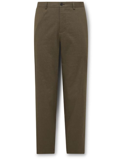 Theory Green Curtis Slim-fit Good Linen Suit Trousers for men
